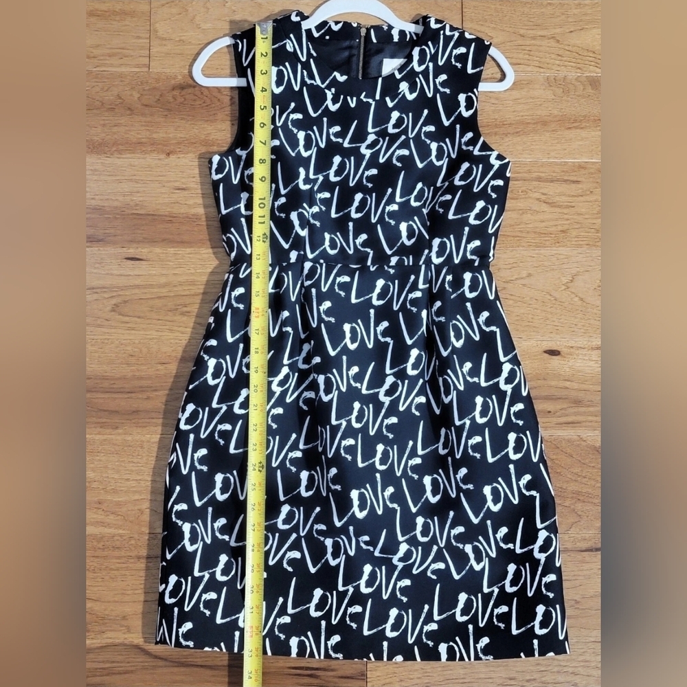 Kate Spade Dress Women's 4 Mindy Graffiti Love Black White Sleeveless Party - Picture 9 of 9